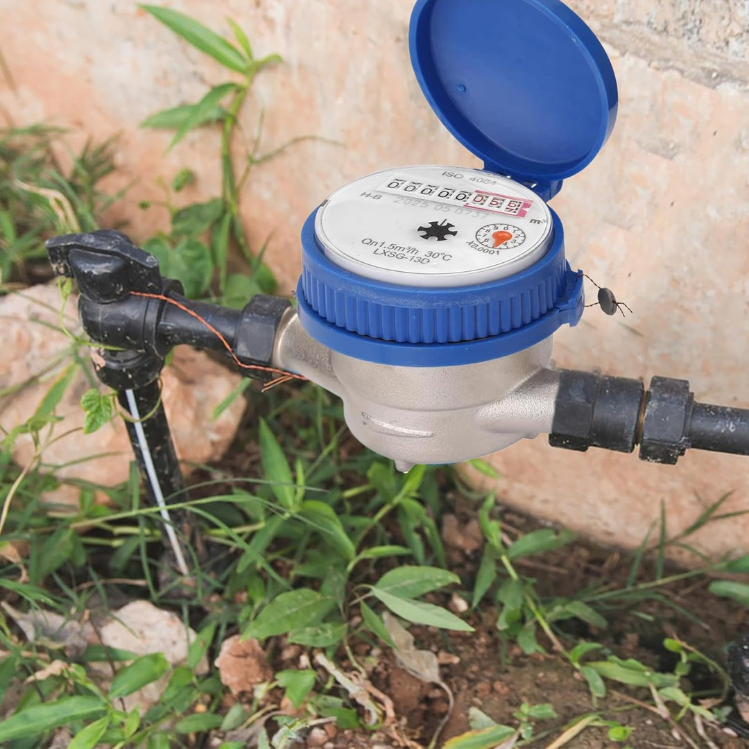 Wasserzähler Garten 1/2 Zoll – Digitaler Kaltwasserzähler mit Zeiger und Digitalanzeige, Kupfer, Was