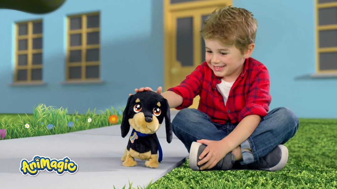 Animagic Waggles - Dackel - Interaktives Kuscheltier Für Kinder ab 2 Jahren - Lustig Plüschtier Spie