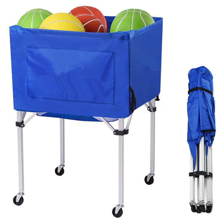 Volleyballwagen mit Rädern, tragbarer Korb, Aufbewahrungswagen, 94 x 66 x 66 cm, Garage, Sportausrüs