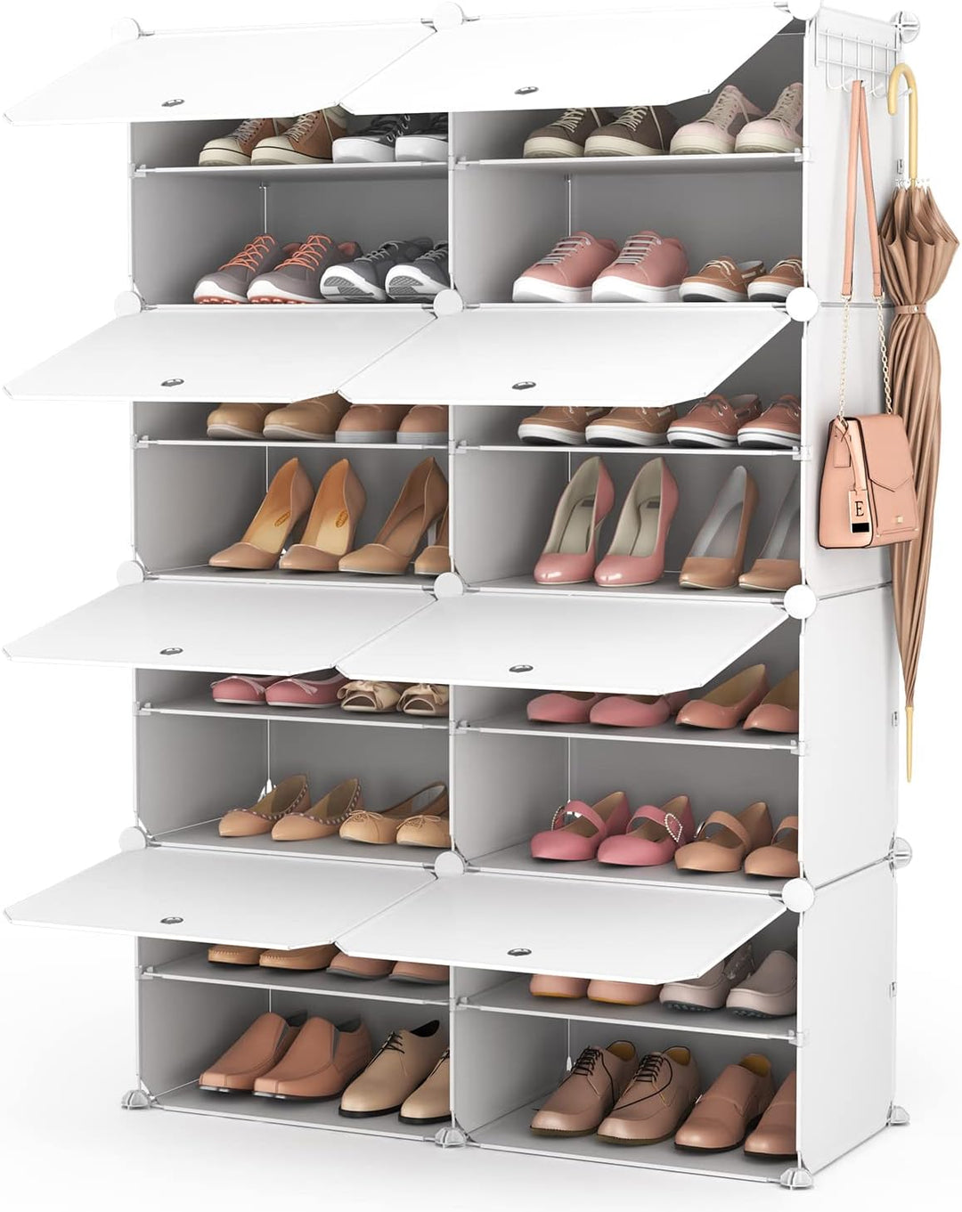 Schuhregal Organizer, 8 Etagen Schuhschrank 32 Paar Tragbares Schuhablage, Platzsparendes Schuhregal