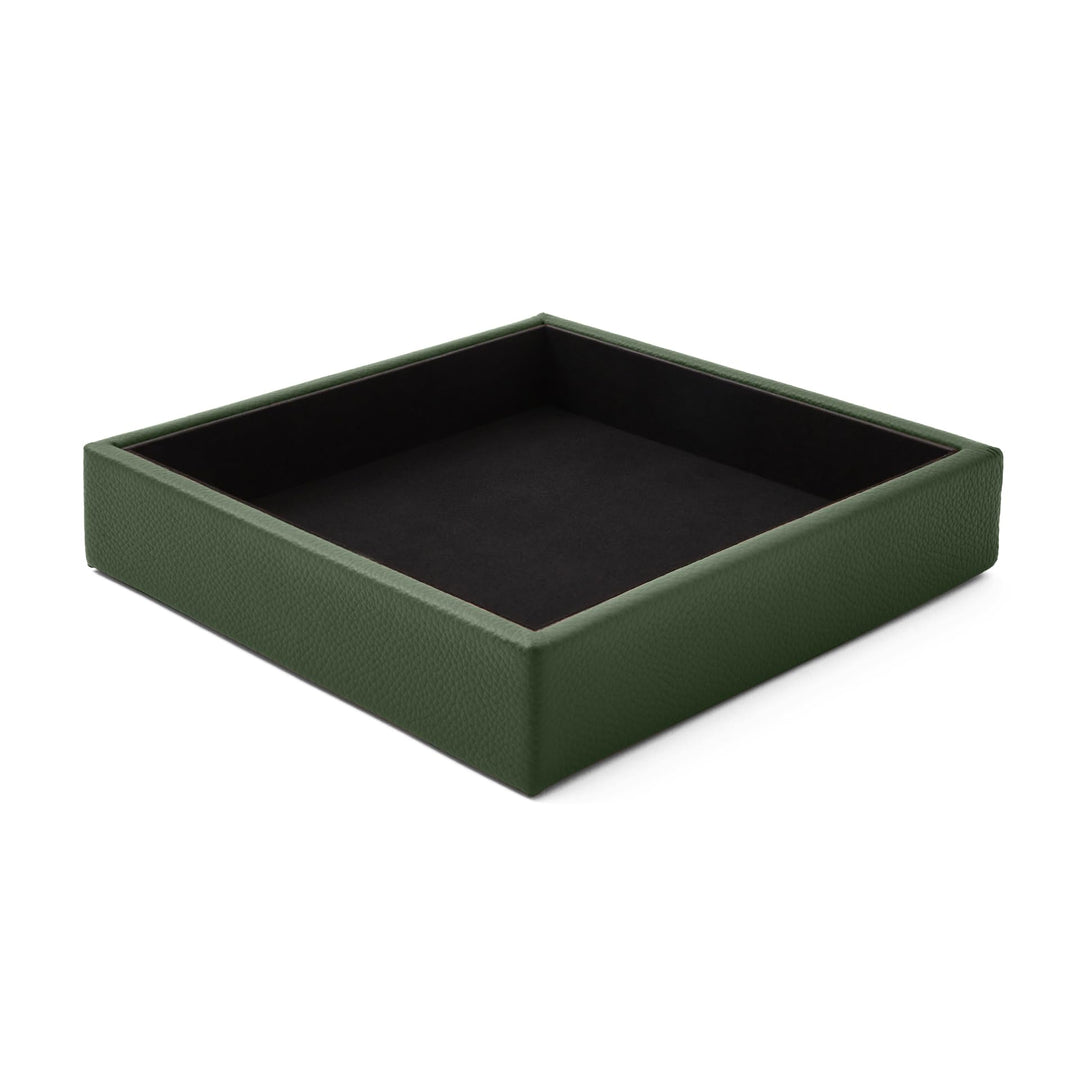 Eglooh - Atena - Taschenleerer aus echtem Leder Grün - Schreibtisch-Organizer mit modernem Design -