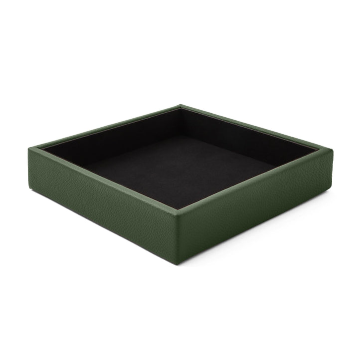 Eglooh - Atena - Taschenleerer aus echtem Leder Grün - Schreibtisch-Organizer mit modernem Design -