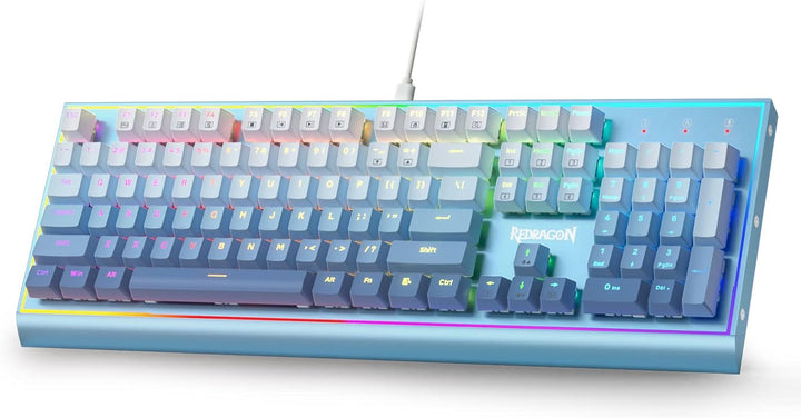 Redragon K654 RGB-Gaming-Tastatur, 104 Tasten Kabelgebundene Mechanische Tastatur mit Gewichtetem Al