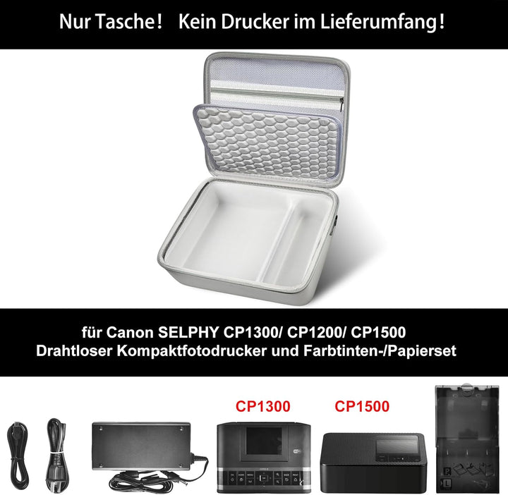 casmilee Hart Tasche für Canon SELPHY CP1500/CP1300/CP1200 Mini Mobiler Fotodrucker und Farbtinten P