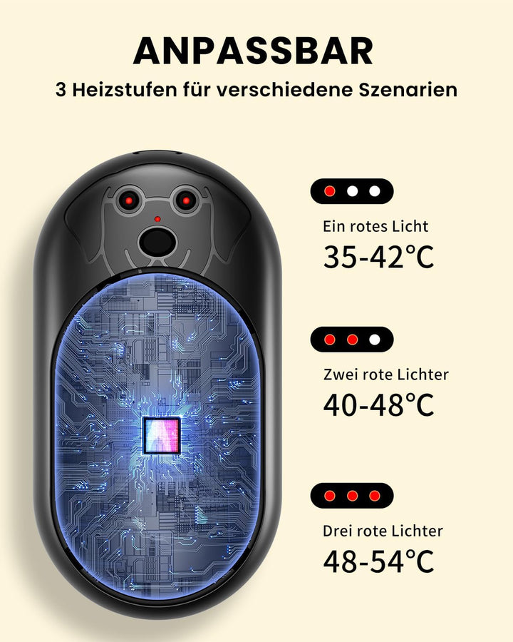 Miaton Elektrischer Handwärmer Taschenwärmer Wiederverwendbar 6000 Mah, Aufladbar Taschenofen Hand W