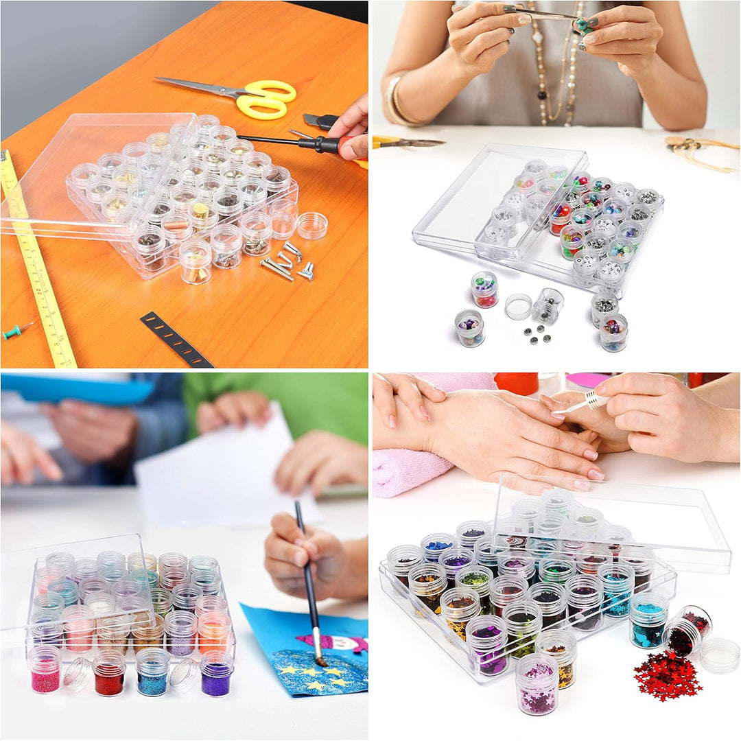 Kurtzy Transparente Kleine Dosen mit Deckel Plastik mit je 30 Creme Dosen (3er Pack) Probendöschen K