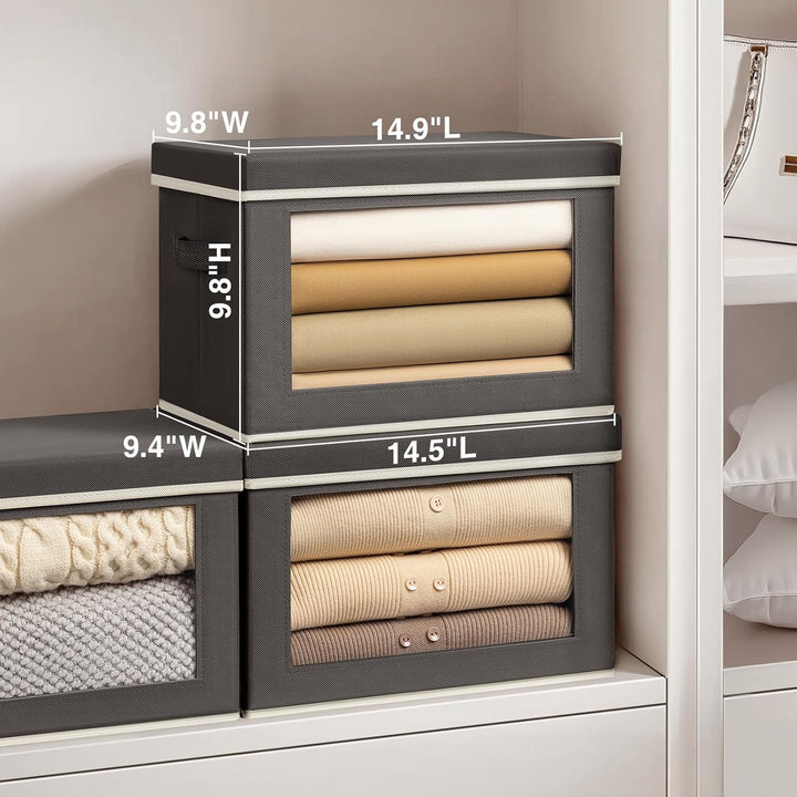 Homsorout 3 Stück Aufbewahrungsboxen mit Deckel, Faltbare aufbewahrungsbox mit Griff, Aufbewahrungsk