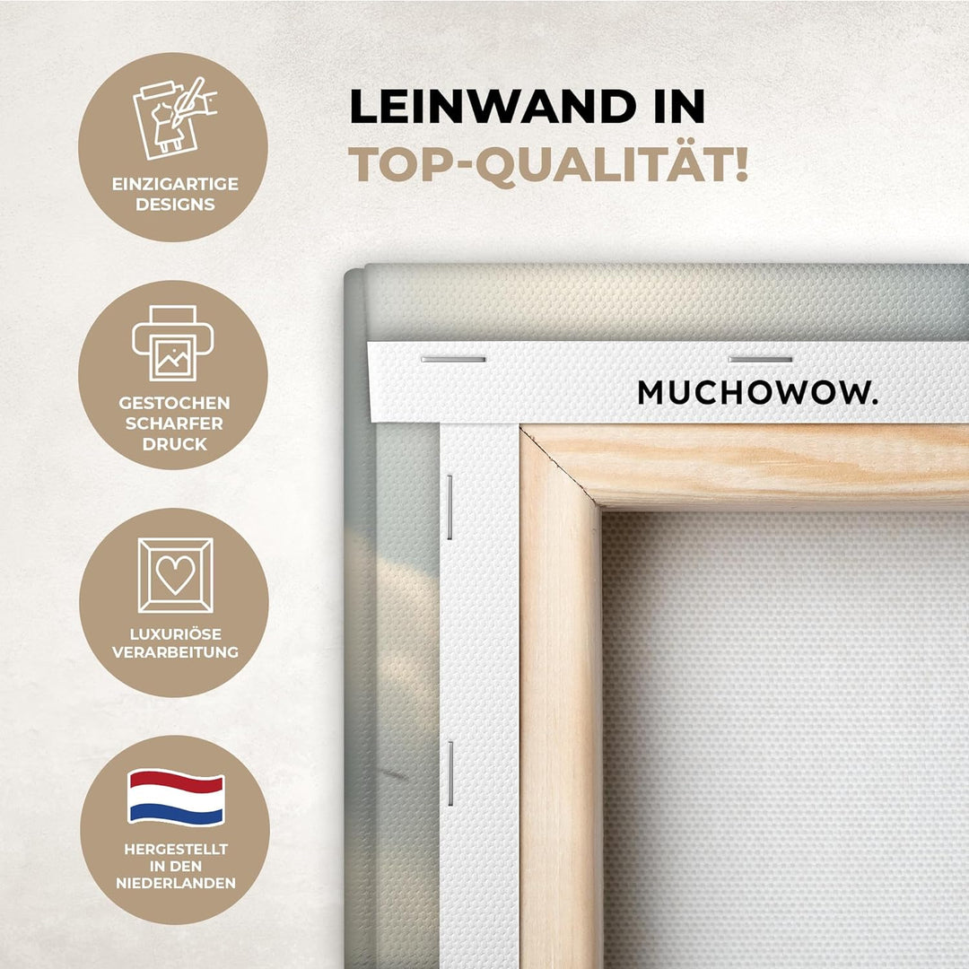 MuchoWow© Bild auf Leinwand Gross 120x80 cm XXL Schlafzimmer Bilder Wand Deko Wohnzimmer Modern Wand