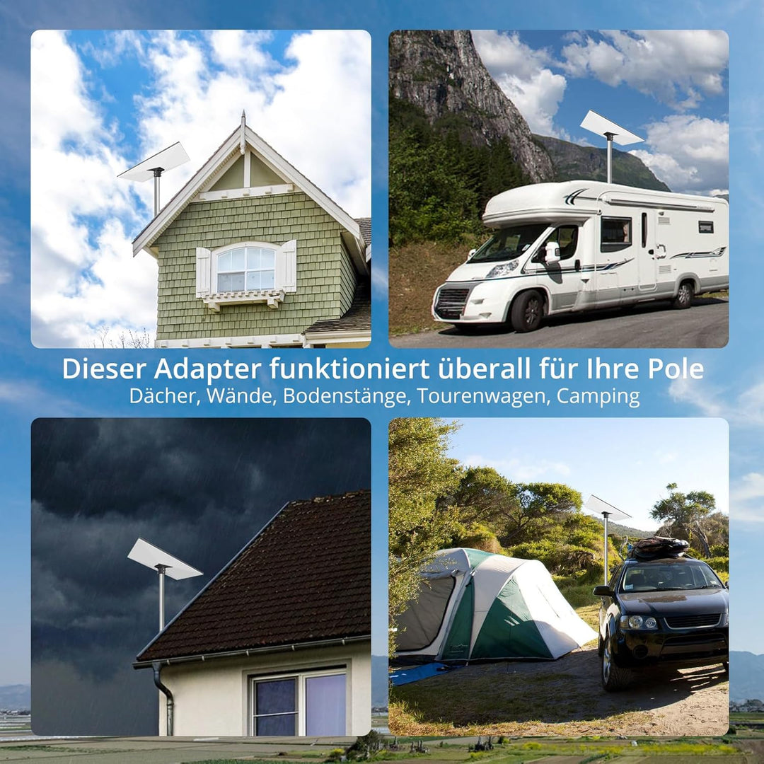 CAMWAY Starlink Gen 3 Rohradapter,360° drehbar&20° neigbar Robuste Aluminium Starlink Pole Gen 3 Ada