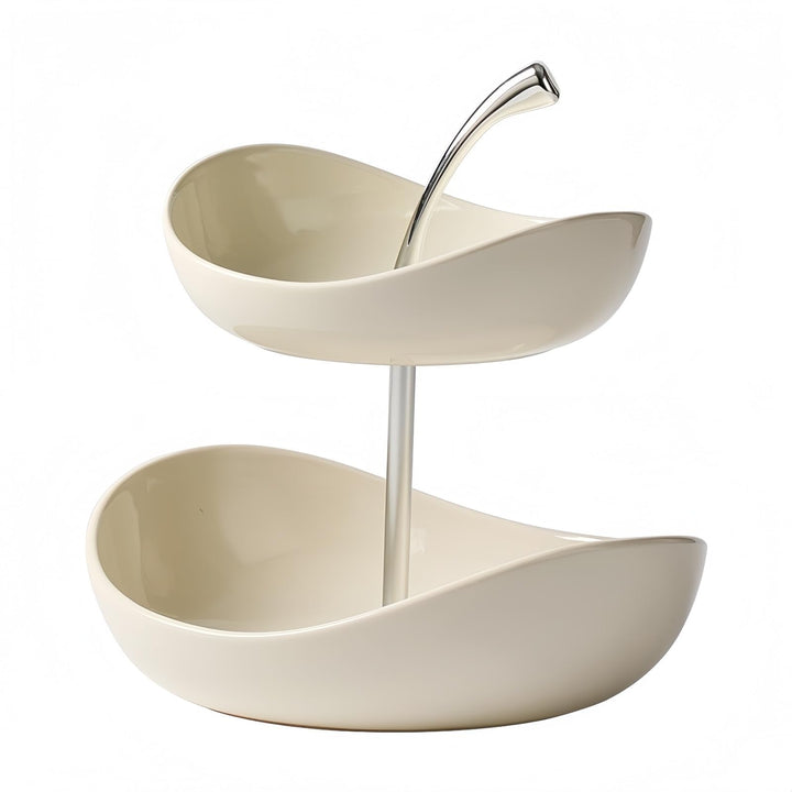 Doppelte Obstschale Modern Mit Zwei Schalen Aus Keramik Und Metallschalen Obstschale Keramik Bei Sna