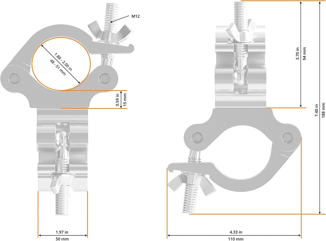 Global Truss Trussaufnehmer doppelt 90° aretierbar