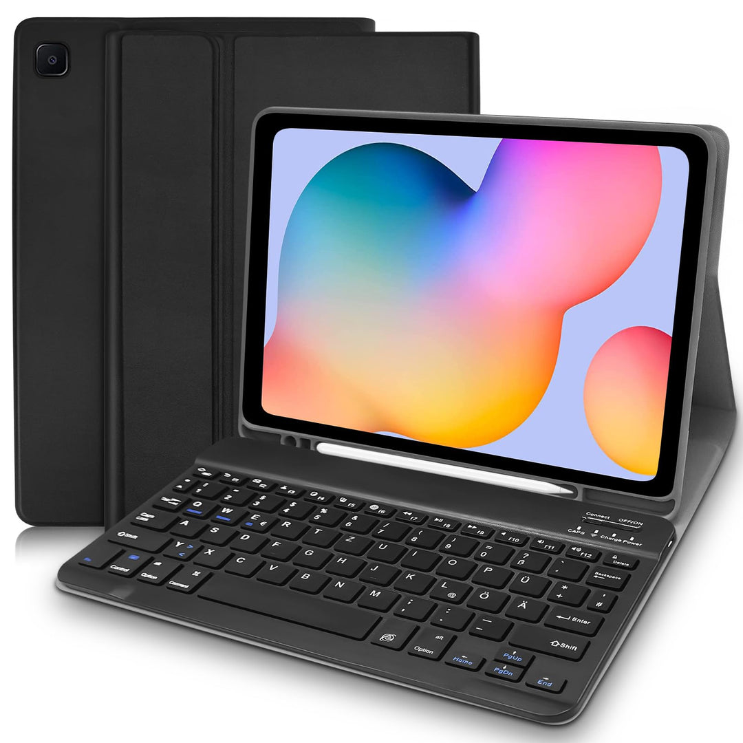 Hülle mit Tastatur für Samsung Galaxy Tab S6 Lite(Deutsches QWERTZ), Tab S6 Lite Hülle mit Pencil Ha