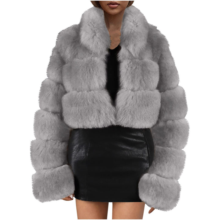 TRIGLICOLEUM Kunstpelz Mantel Damen Dickes Warme Winterjacke Kurz Kunstpelz Jacke Langärmlig Plüschj