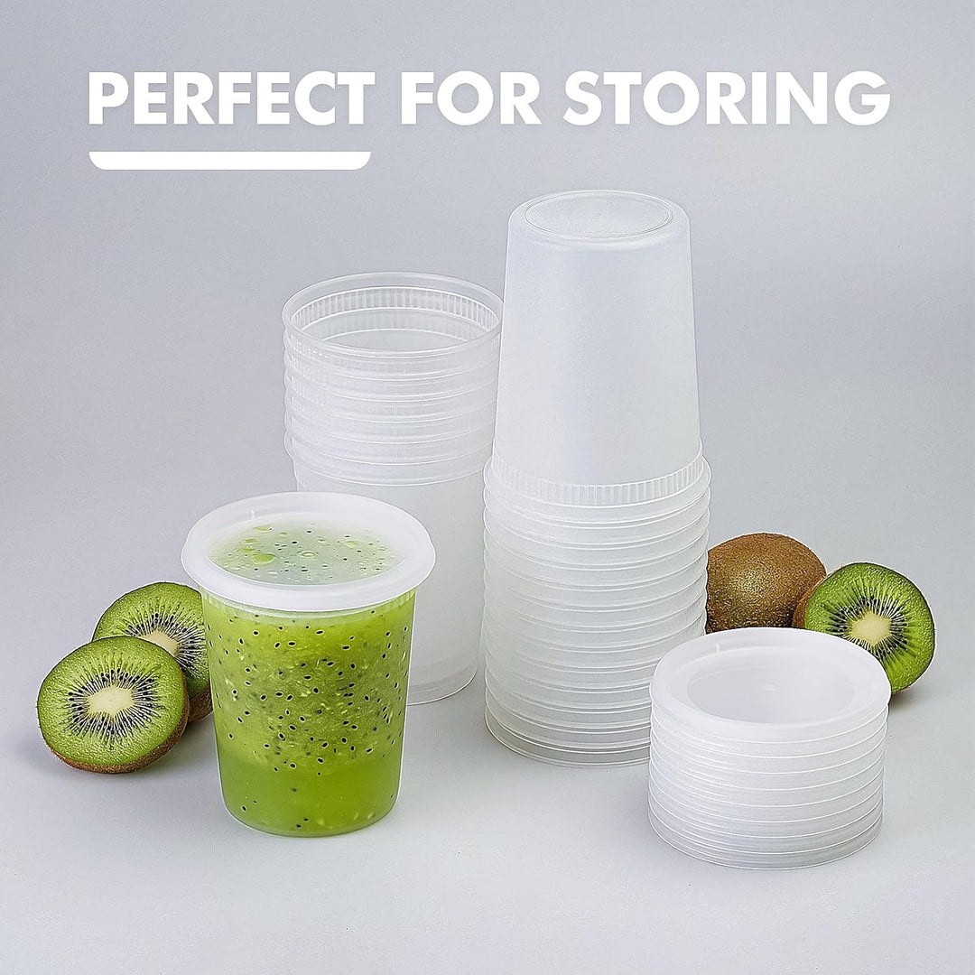 Femora Deli-Behälter aus Kunststoff, 900 ml, 24 Sets – wiederverwendbar, auslaufsicher, spülmaschine