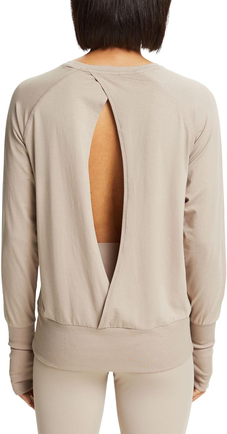 ESPRIT Damen Sus Ls Bk Open Sweatshirt (1er Pack) XXL Beige, XXL Beige