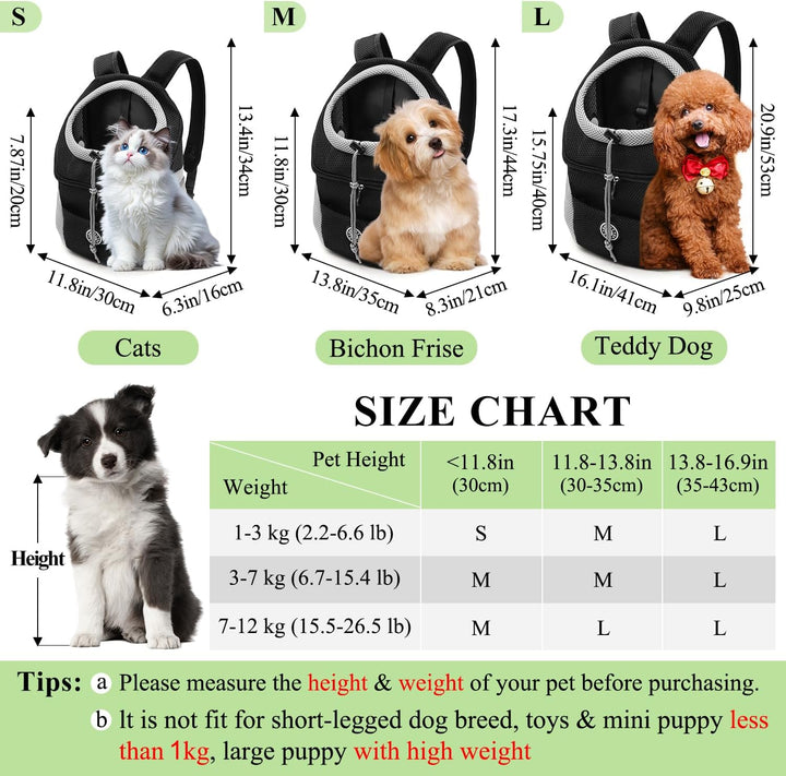 LUKDUNG Pet Hunderucksack Katzerucksack, Haustier Rucksack Tragbare Hundetragetasche Reisen, für kle