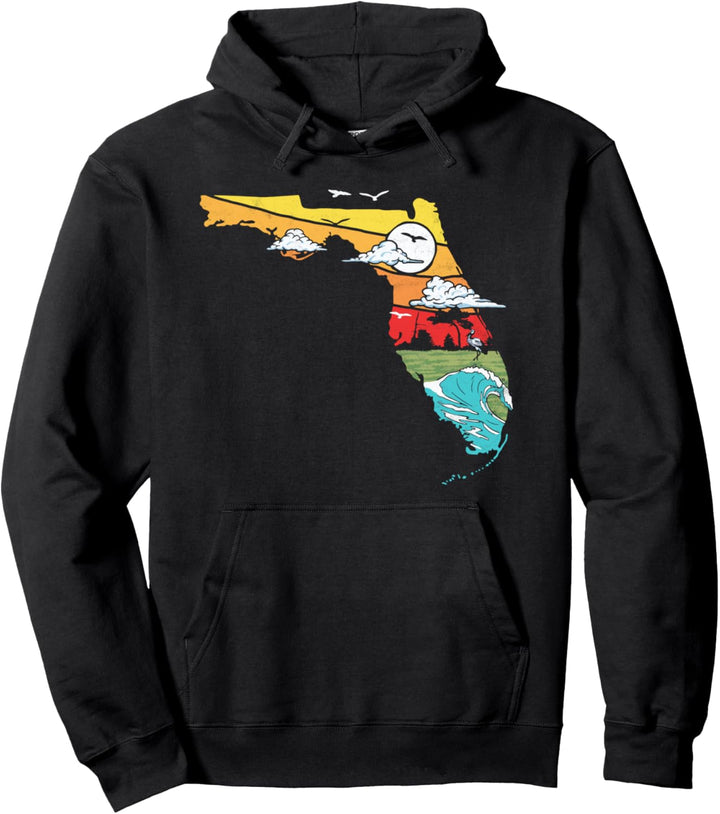 Vintage Florida Nature & Outdoors Retro Illustration Graphic Pullover Hoodie