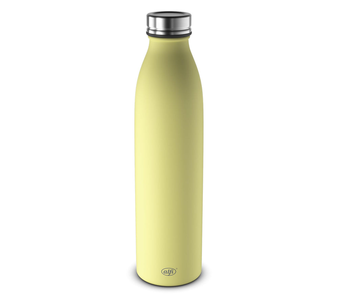 alfi PURE BOTTLE 750ml, gelb, lemon sorbet, Isolierflasche aus Edelstahl, kohlensäurefest, 12h heiss