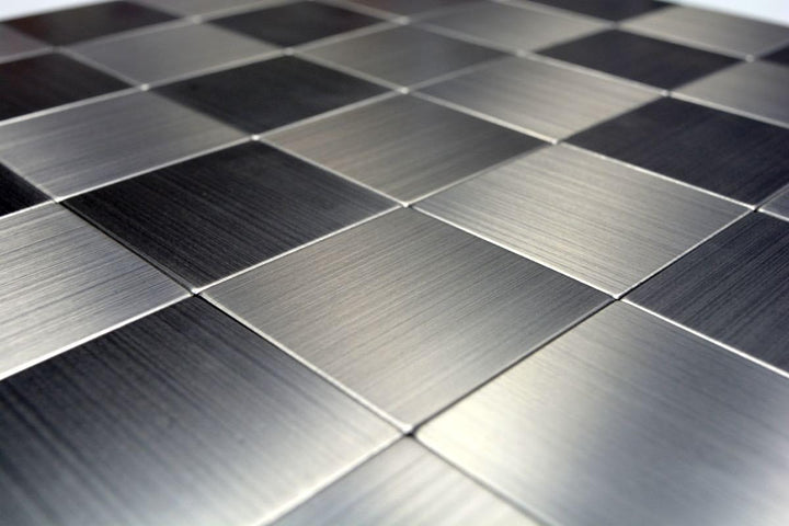 Mosaik Fliese selbstklebend Aluminium silber metall metall für WAND KÜCHE FLIESENSPIEGEL THEKENVERKL
