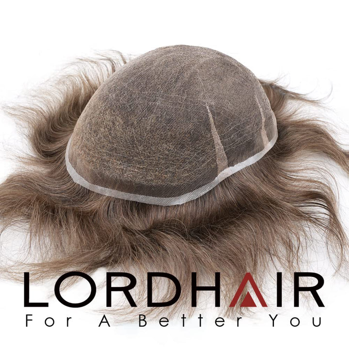 Lordhair Toupet Human Hair Herrenperücke, Französische Spitze Webart, 20 x 25 cm, Leichtes Haarersat