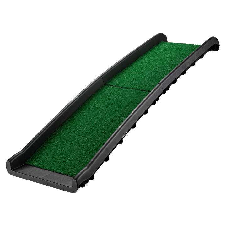 Wiltec Hunderampe 155 x 40 cm 90 kg faltbar Kunstrasen Anti-Rutsch, rutschfeste Autorampe für Hunde,
