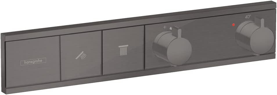 hansgrohe Unterputz Thermostat RainSelect, für 2 Funktionen, Brushed Black Chrome Brushed Black Chro
