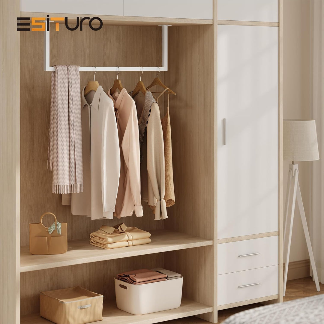 Kleiderstange Wandmontage, Garderobe Rohr industrial, für Flur Küche Wohnzimmer Badezimmer, 94 cm, W