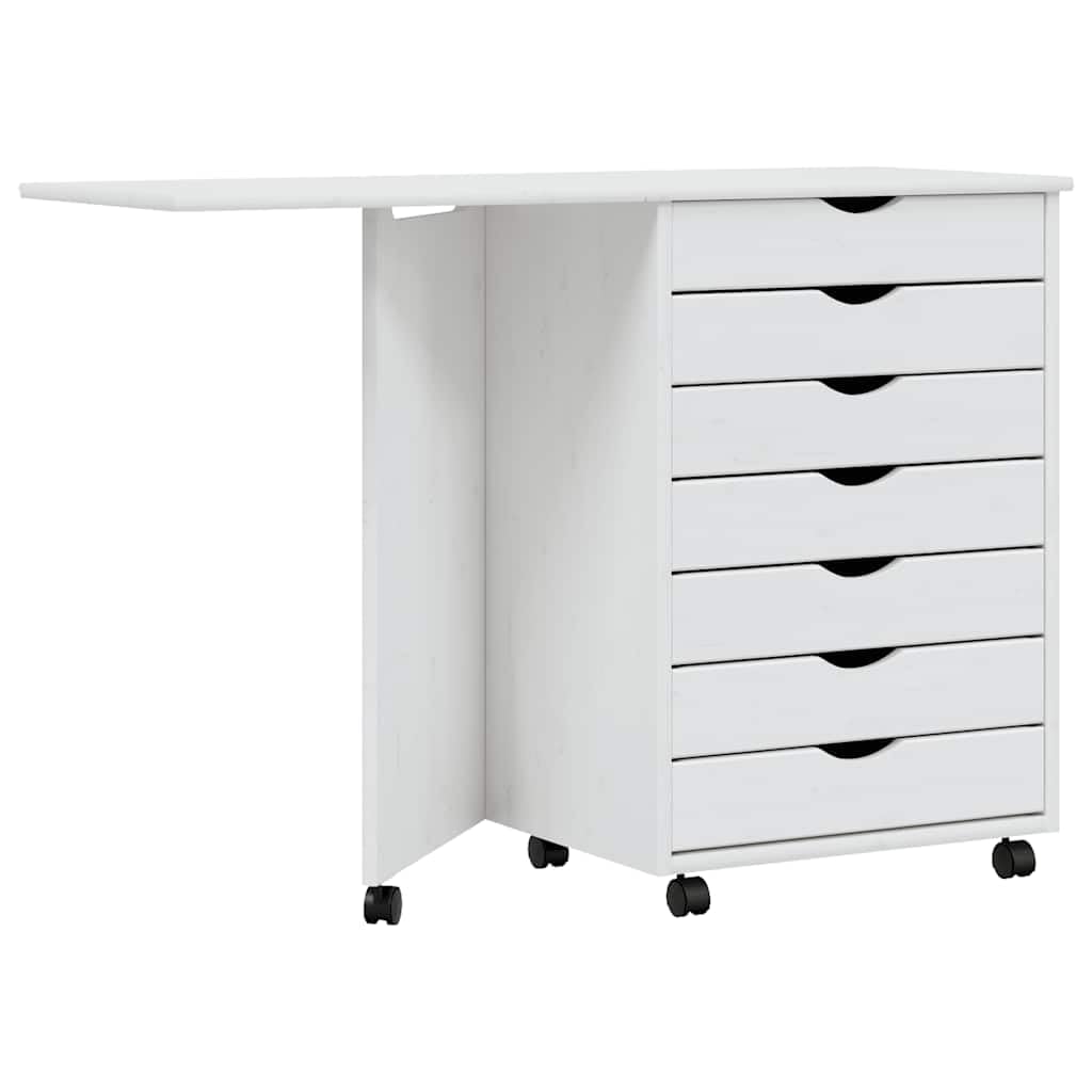 vidaXL Rollschrank, Rollcontainer mit 7 Schubladen, Kommode Schubladenschrank mit Rollen, Büroschran