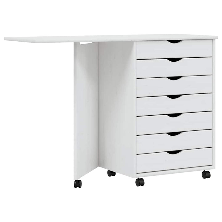 vidaXL Rollschrank, Rollcontainer mit 7 Schubladen, Kommode Schubladenschrank mit Rollen, Büroschran