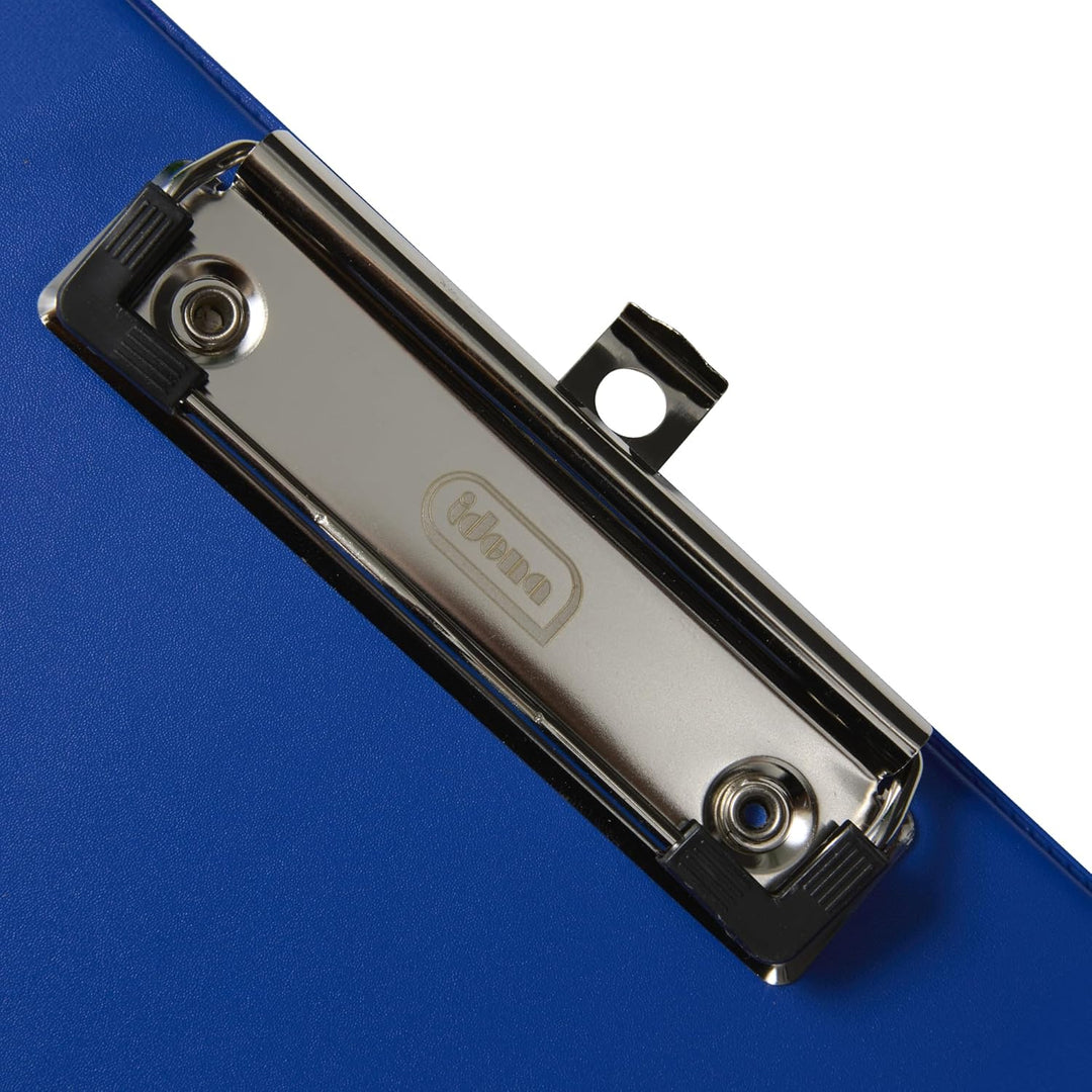 Idena 90293 - Klemmbrett für DIN A4, 12 Stück, Hochformat, PVC beschichtetes Clipboard in Blau, FSC-