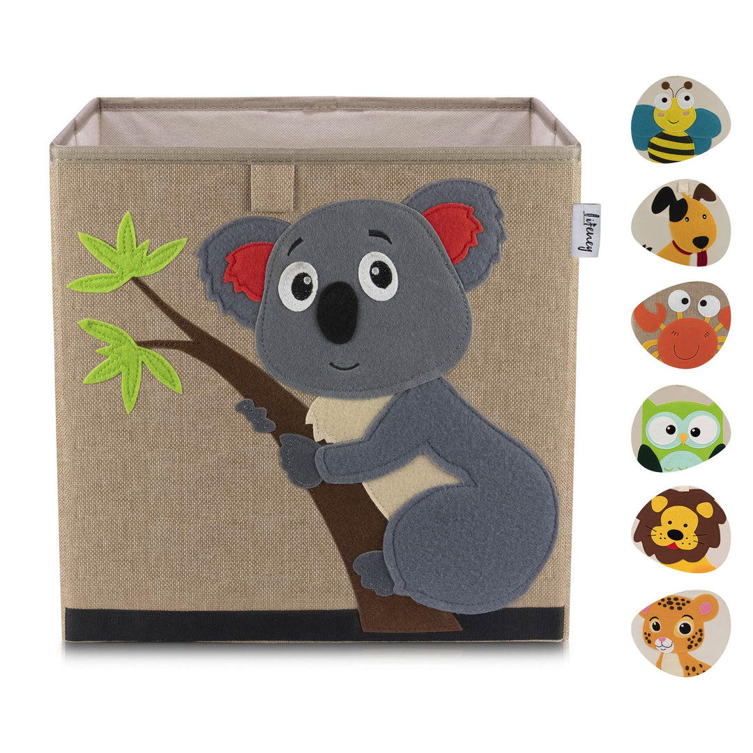Aufbewahrungsbox mit Koala Motiv I Spielzeugbox mit Tiermotiv passend für Würfelregale I Ordnungsbox