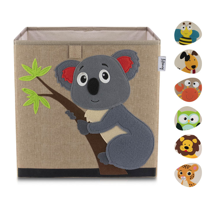 Aufbewahrungsbox mit Koala Motiv I Spielzeugbox mit Tiermotiv passend für Würfelregale I Ordnungsbox