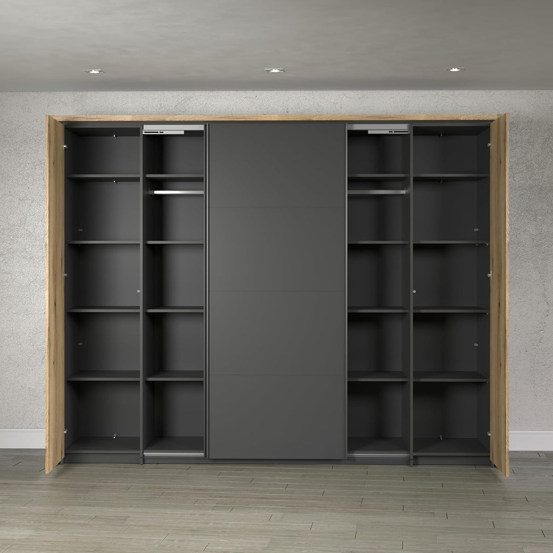 trendteam smart living - Esteban - Einlegeböden - Anthrazit - 3 Böden mit Winkelbodenträger - (BxHxT