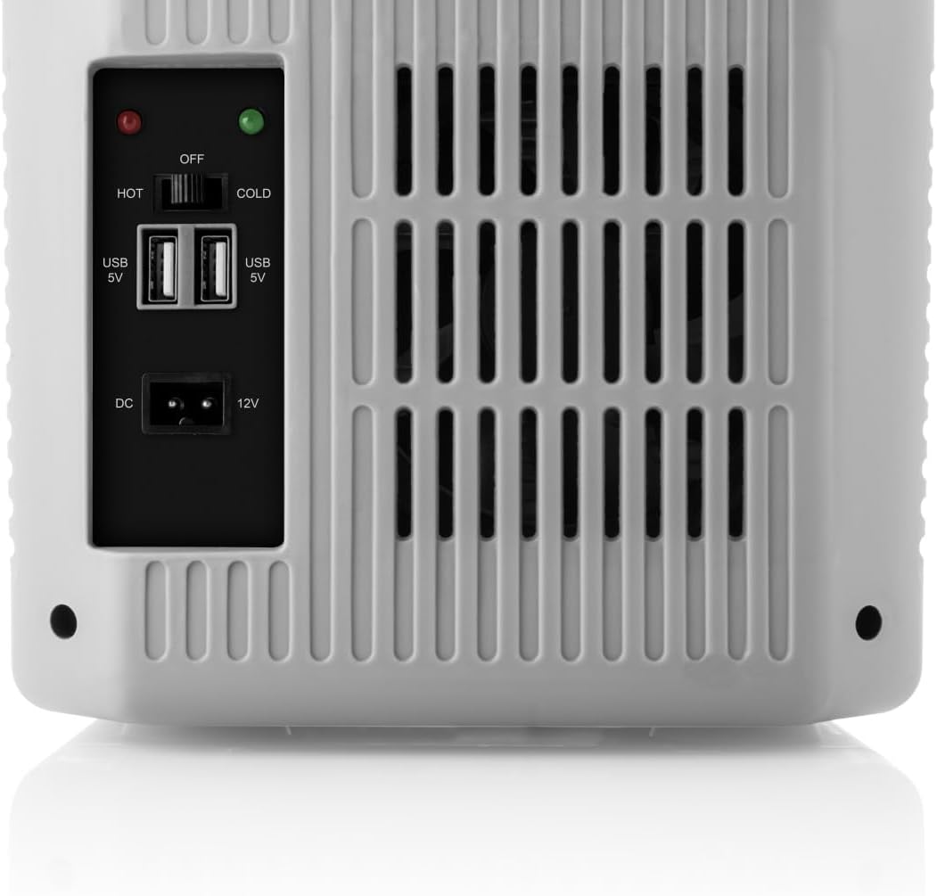 MC08 Mini-Kühlbox mit Heizfunktion I 8L Auto-Kühlbox I 12V I USB-Anschlüsse I leise (35 dB) I Anti-R