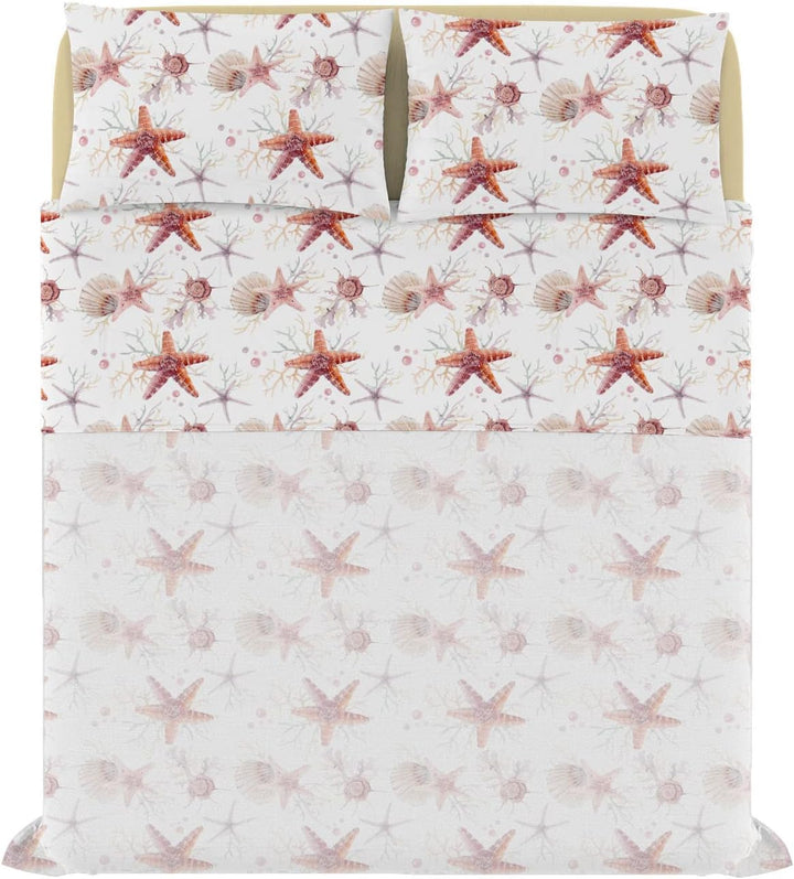 Italian Bed Linen MB Home Italy “Fantasy” Bettwäsche-Set, Starfish, Doppelbett Starfish Doppelbett,