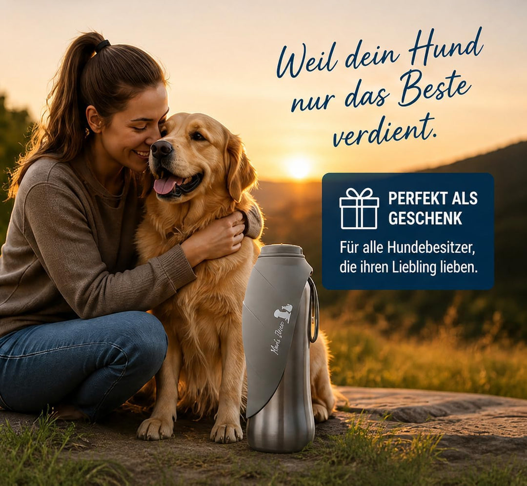 Hundetrinkflasche, Für deinen treuesten Begleiter – 800ml Isolierte Edelstahl Wasserflasche, Doppelw
