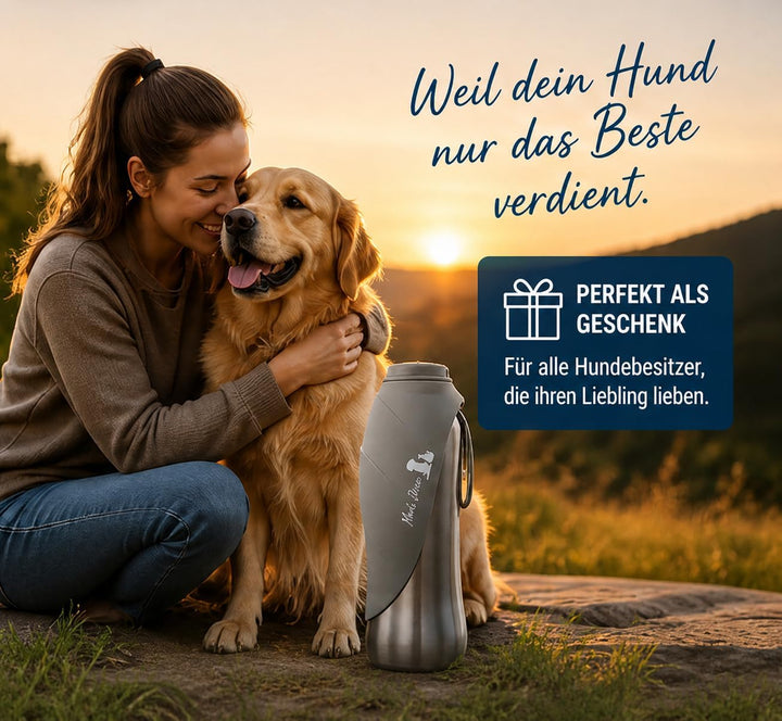 Hundetrinkflasche, Für deinen treuesten Begleiter – 800ml Isolierte Edelstahl Wasserflasche, Doppelw