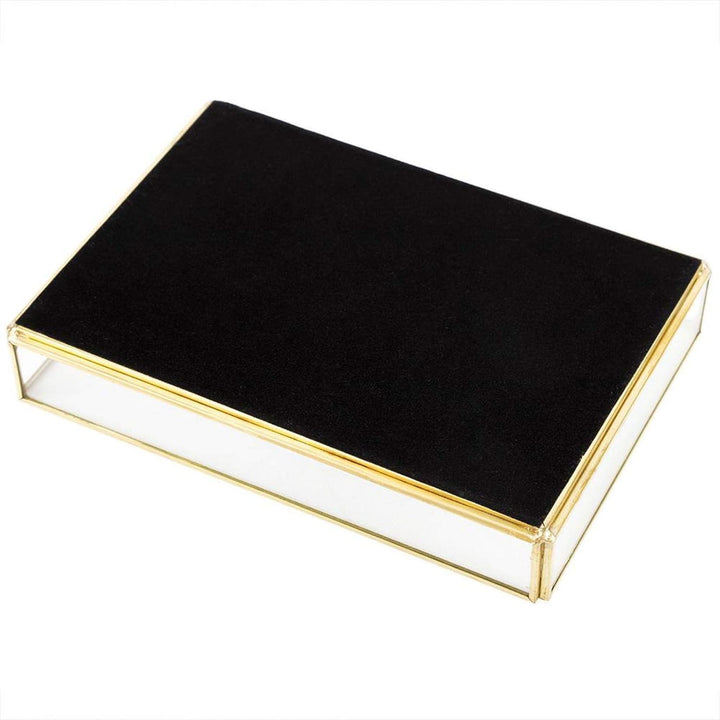 Yosoo Health Gear Elegante Glas Aufbewahrungsbox, Vintage Design, Gold Metallrahmen, Schmuck und Kos