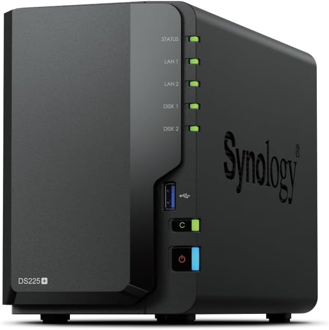 Synology DS225+ 16TB Bundle Bestpreis HDDs 2X 8TB 2-Bay NAS Plus Serie - Intel Celeron J4125 Quad-Co