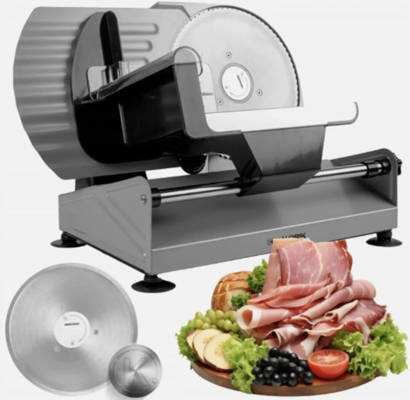 Metall-Aufschnittmachine KALORIK AS2000SR mit Zwei Austauschbaren Klingen Silber 220W Schnittstärker