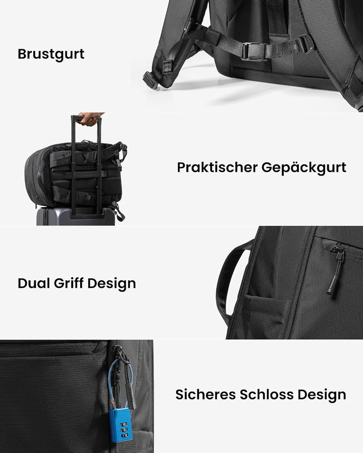 tomtoc Laptop Rucksack 26L, Business Rucksack Herren Damen mit Laptopfach für 15,6-16 Zoll Notebook,