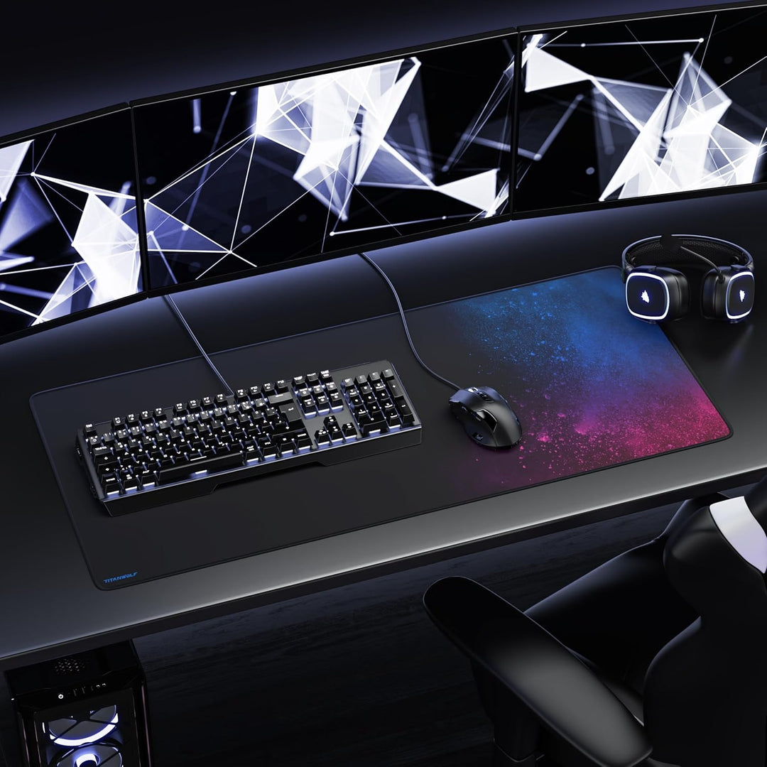 TITANWOLF - XXL Speed Gaming Mauspad 900 x 400mm - XXL Mousepad - Tischunterlage Large Size - verbes