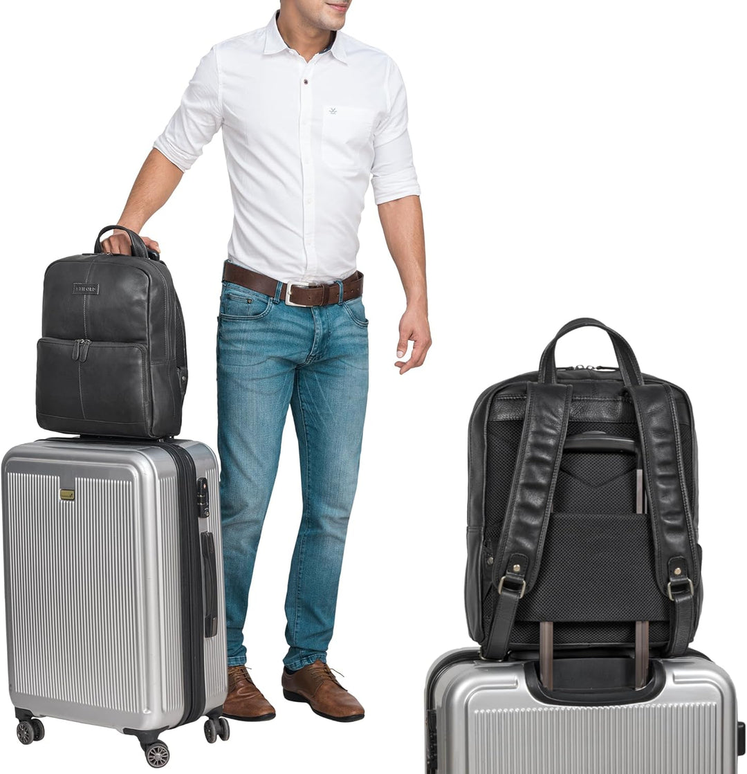 STILORD 'Friedrich' Business Rucksack Herren und Damen Leder Laptop Rucksack 15,6 Zoll Rucksack Lede