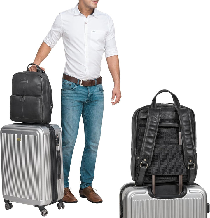 STILORD 'Friedrich' Business Rucksack Herren und Damen Leder Laptop Rucksack 15,6 Zoll Rucksack Lede