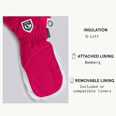 HESTRA Damen Heli Ski Female Fäustling Skihandschuhe Fingerhandschuhe 6, 6