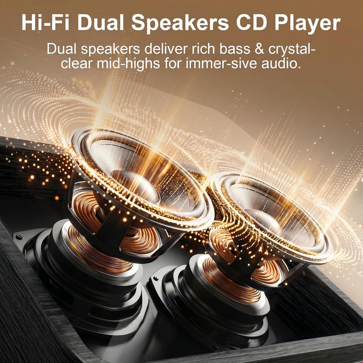 Gueray Tragbarer CD Player Bluetooth CD-Player mit Lautsprecher & Radio & Fernbedienung Unterstützt