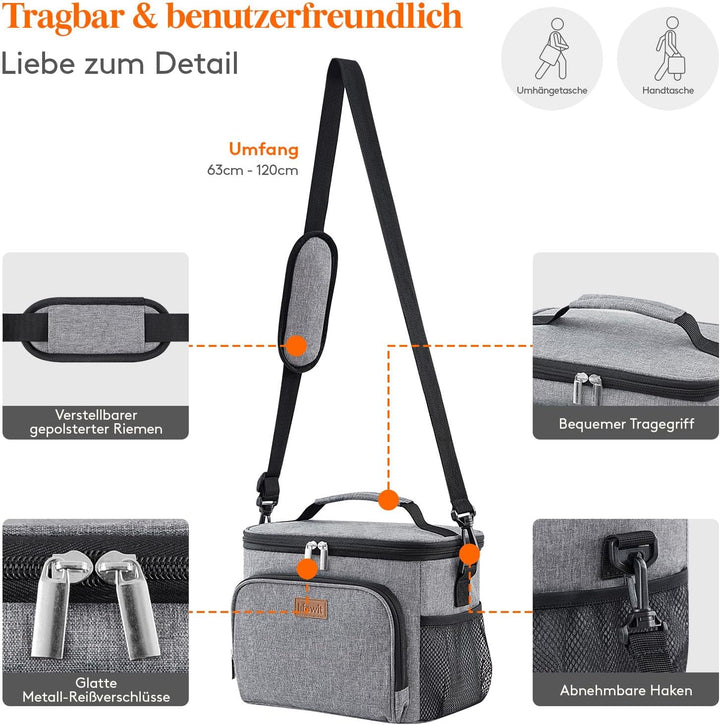Lifewit Isolierte Kühltasche, Wiederverwendbare Lunchtasche, Tragbare Kühlbox, weiche Tragetasche, a