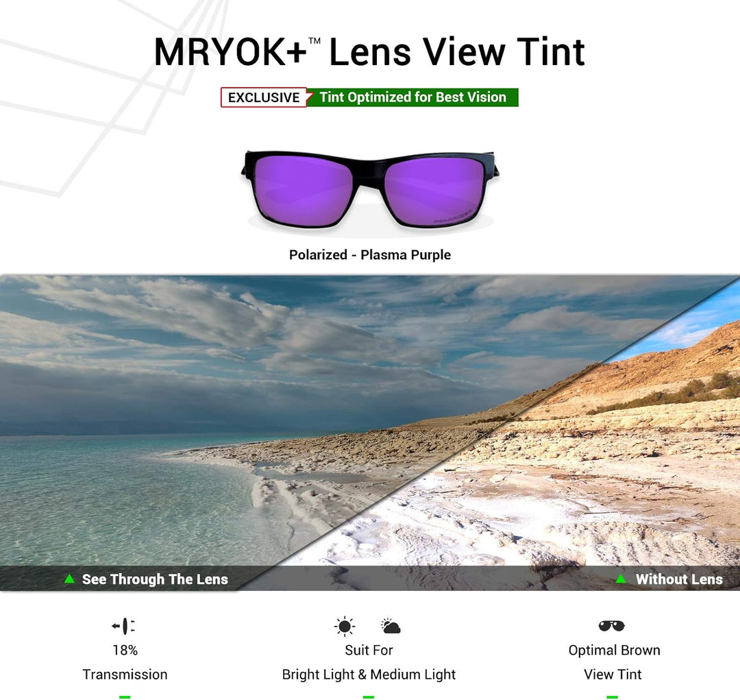 Mryok Ersatzgläser für Oakley Turbine Rotor Korrosionsschutz Gegen Meerwasser Polarisiert - Plasma P