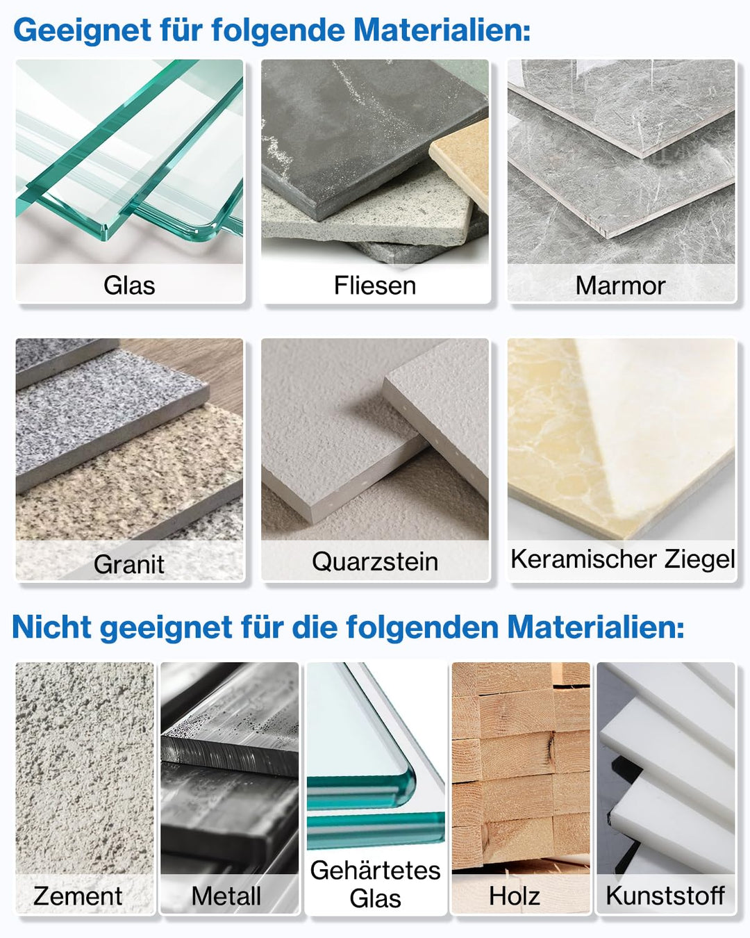Diamant Fliesenbohrer 6 mm, Lytool 5 tlg Diamantbohrer Glasbohrer für M14 Winkelschleifer zum Bohren