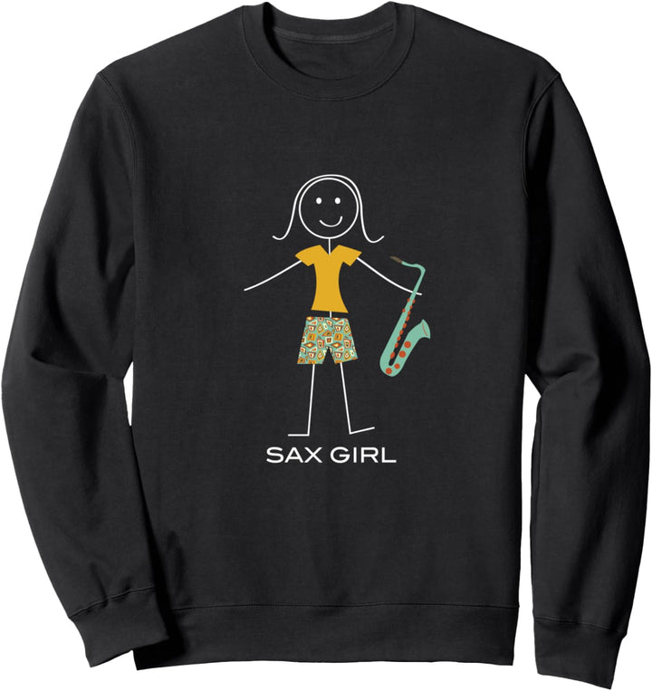Lustige Frauen Saxophon, Mädchen Musiker Geschenke Sweatshirt